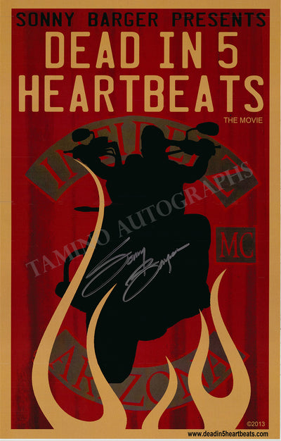 Barger, Sonny - Signed Poster "Dead in 5 Heartbeats"