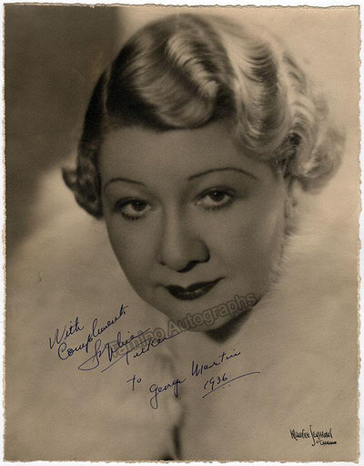 Tucker, Sophie - Large Signed Photo 1936