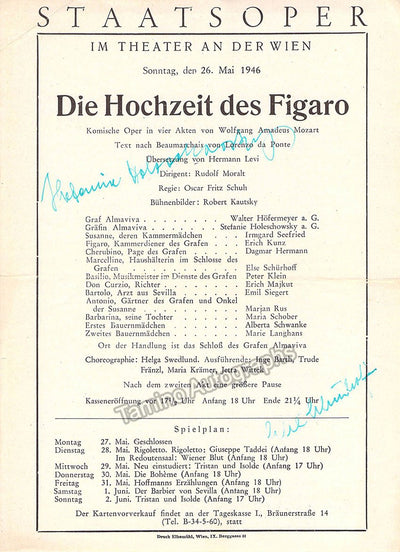 Holeschovsky, Stefanie - Schurhoff, Else - Signed Program Vienna 1946