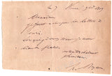 Stendhal - Autograph Note Signed 1809