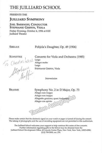 Griffin, Stephanie - Signed Program New York 1996