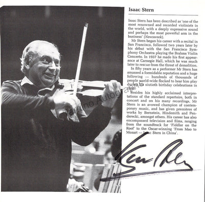 Stern, Isaac - Skrowaczewski, Stanislaw - Double Signed Program Leeds 1985