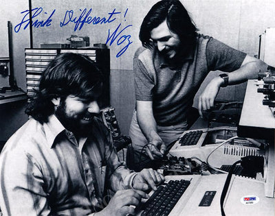 Wozniak, Steve (Woz) - Large "Think Different" Signed Photo with Steve Jobs
