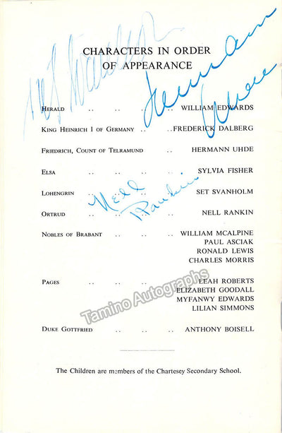 Svanholm, Svet - Uhde, Herman - Rankin, Nell - Signed Program London 1953