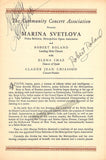Svetlova, Marina - Roland, Robert - Signed Program