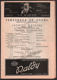 Toumanova, Tamara - Massine, Leonide - Program Teatro Colon 1953