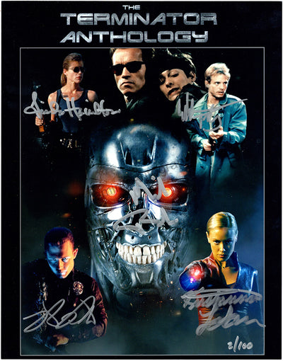 The Terminator - Mini-poster Signed by 5 Stars
