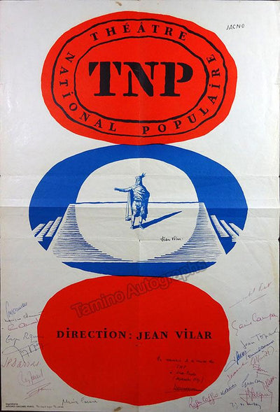 Vilar, Jean & Others - Poster Signed by Many Actors