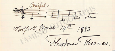 Thomas, Theodore - Autograph Music Quote 1883