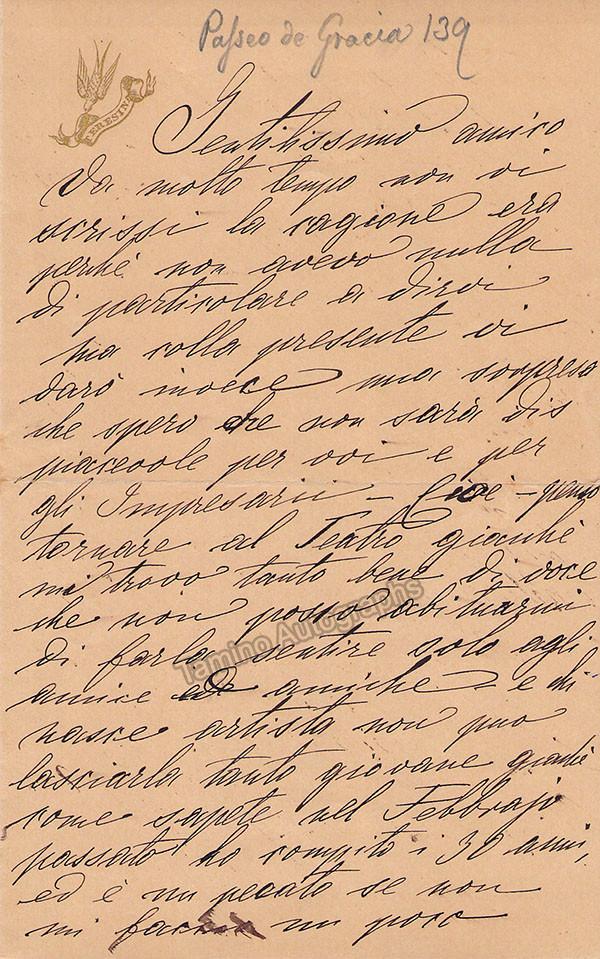 Theresia Singer Autograph Letter Signed – Tamino