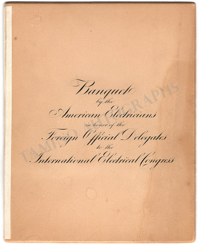 Edison, Thomas Alva - Signed Menu 1893