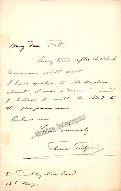 Tietjens, Therese - Various Manuscripts