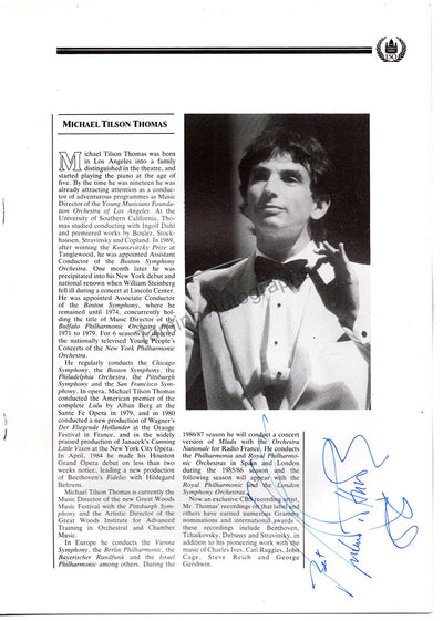 Tilson-Thomas, Michael - Signed Program Leeds 1986