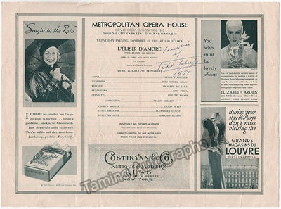 Schipa, Tito - Signed Cast Page Debut Metropolitan 1932