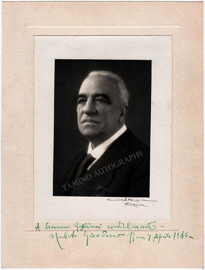 Giordano, Umberto - Large Signed Photograph 1946