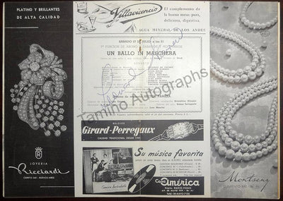 Warren, Leonard - Signed Program Teatro Colon 1946