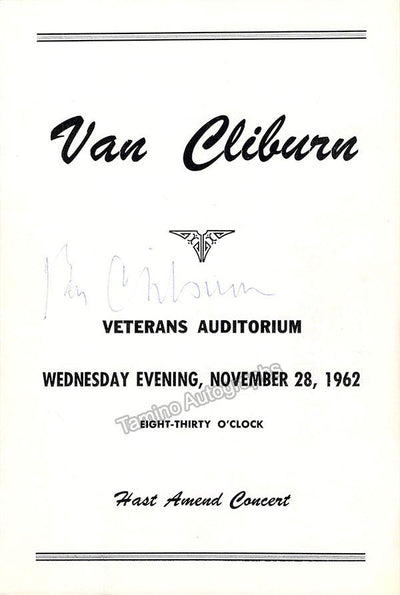 Cliburn, Van - Signed Program Ohio 1962