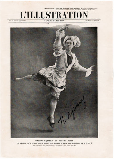 Nijinsky, Vaslav - Large Signed Photo Print of his Paris Debut 1909