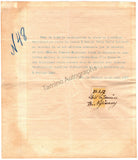 Nijinsky, Vaslav -  Signed Contract-Receipt and Drawing 1917