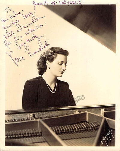 Franceschi, Vera - Signed Photo at the Piano 1948