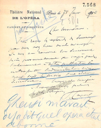 Capoul, Victor - Autograph Note Signed 1890