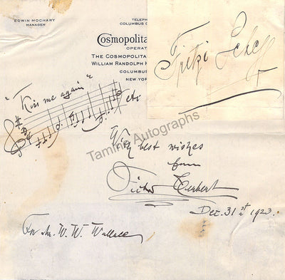Herbert, Victor - Autograph Music Quote 1923