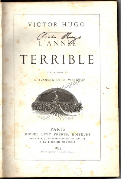 Hugo, Victor - Signed Book "L´Anee Terrible"