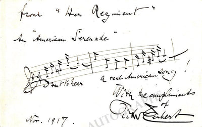 Herbert, Victor - Autograph Music Quote Signed 1917