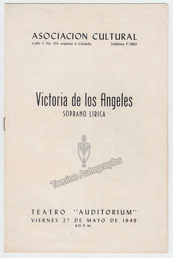 De los Angeles, Victoria - Signed Program Havana 1949 - Tamino