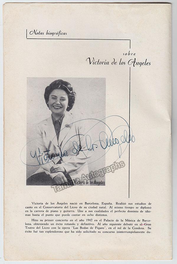 De los Angeles, Victoria - Signed Program Havana 1949
