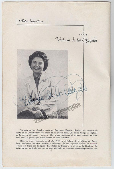 De los Angeles, Victoria - Signed Program Havana 1949