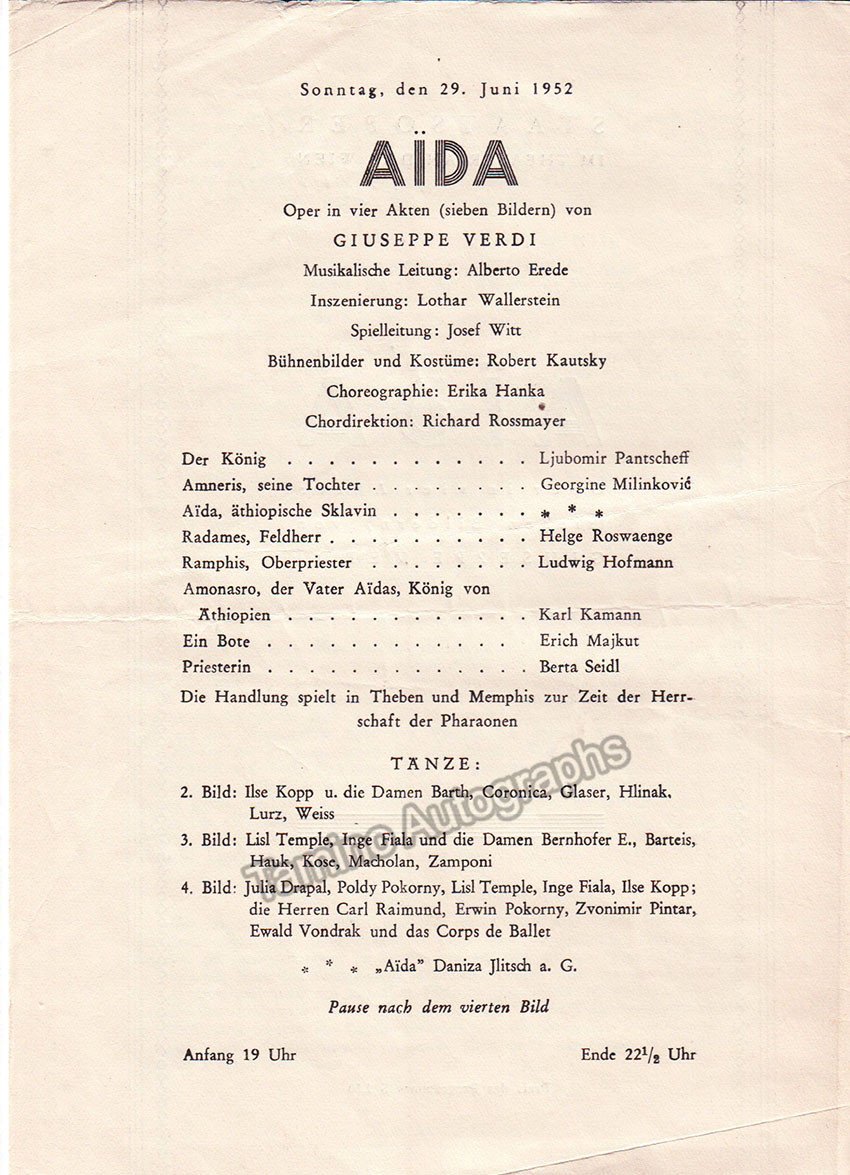 Vienna State Opera - Program Lot 1947-1955 - Tamino