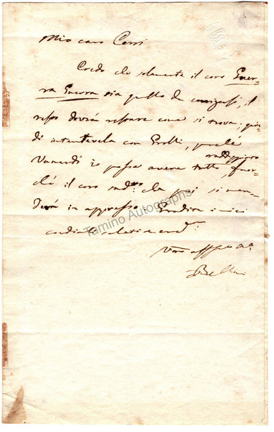 Bellini, Vincenzo - Autograph Letter Signed