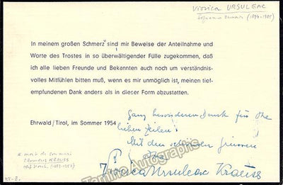 Ursuleac, Viorica - Signed Card 1954