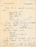 Thomson, Virgil - Autograph Manuscript
