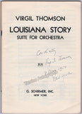 Thomson, Virgil - Signed Printed Score "Louisiana Story"