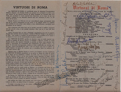 Virtuosi di Roma - Program Signed by All Havana 1952