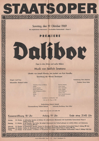 Dalibor - Unsigned Poster 1969