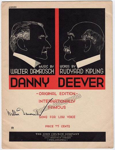 Damrosch, Walter - Signed Printed Score "Danny Deever"