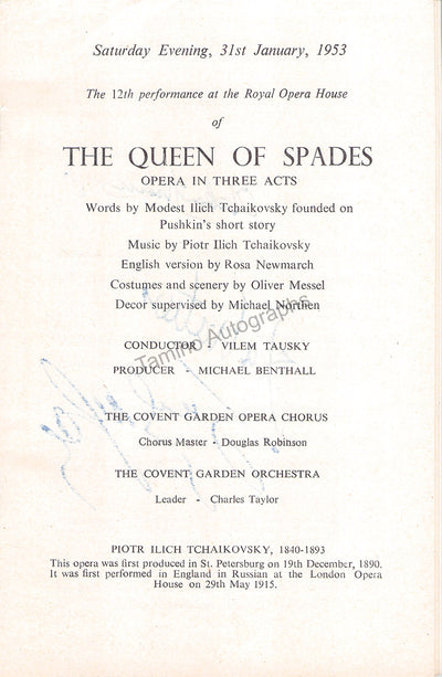 Wellitsch, Ljuba - Kraus, Otakar & Others (The Queen of Spades 1953)