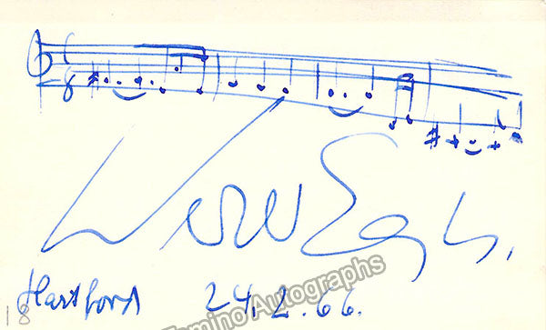 Egk, Werner - Autograph Music Quote Signed 1966