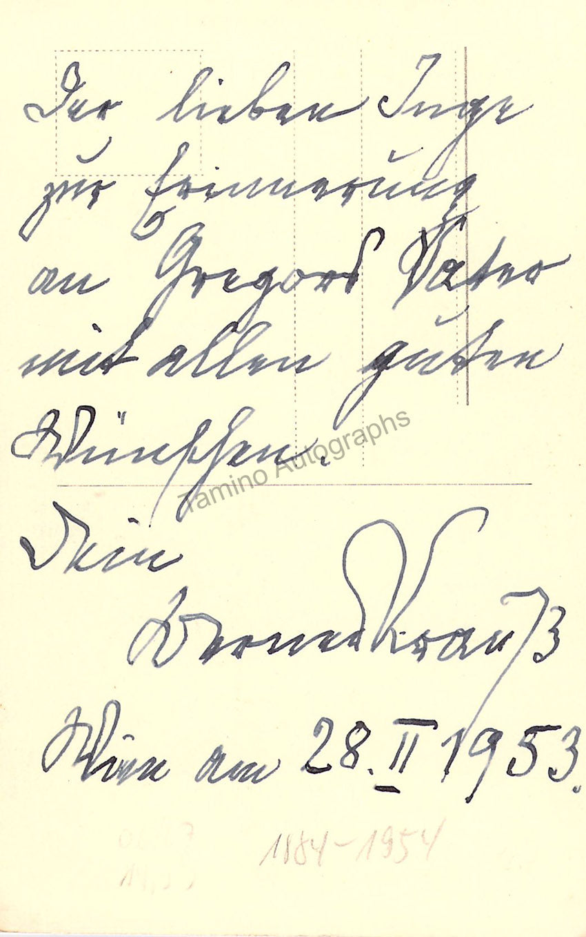 Krauss, Werner - Signed Photograph 1953