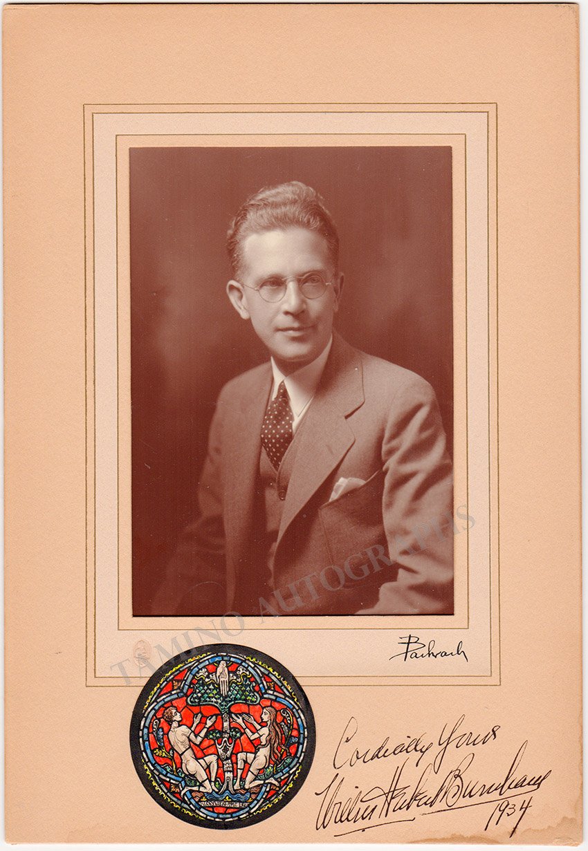 Burnham, Wilbur Herbert - Signed Photo 1934