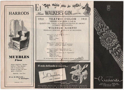 Kempff, Wilhelm - Concert Program Teatro Colon 1951