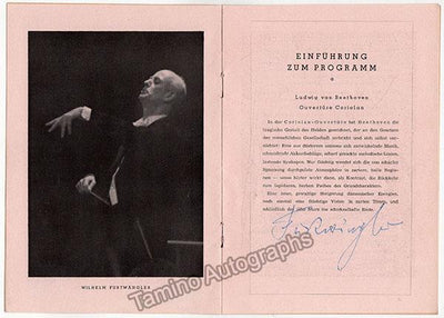Furtwangler, Wilhelm - Signed Program 1949