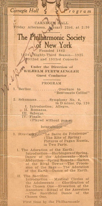 FURTWANGLER, Wilhelm