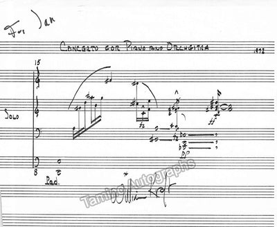 Kraft, William - Autograph Music Quote Signed 1972