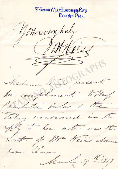 Weiss, Willoughby Hunter - Signed Page 1867