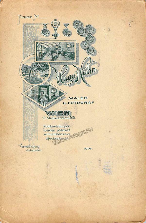 Schuller, Willy - Signed Cabinet Photo 1905 - Tamino