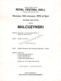 Malcuzynski, Witold - Signed Program London 1975
